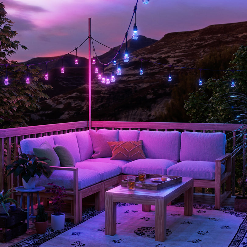 Matter Smart Multicolor Outdoor String Lights Starter Kit 49ft (15m)