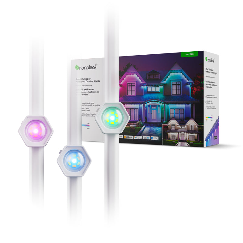 Kit de inicio de luces permanentes multicolor inteligentes para exteriores de 30 m (98 pies)