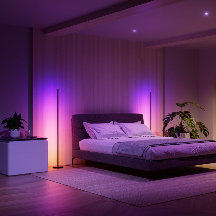 Smart Multicolor Floor Lamp (Black 2 Pack)