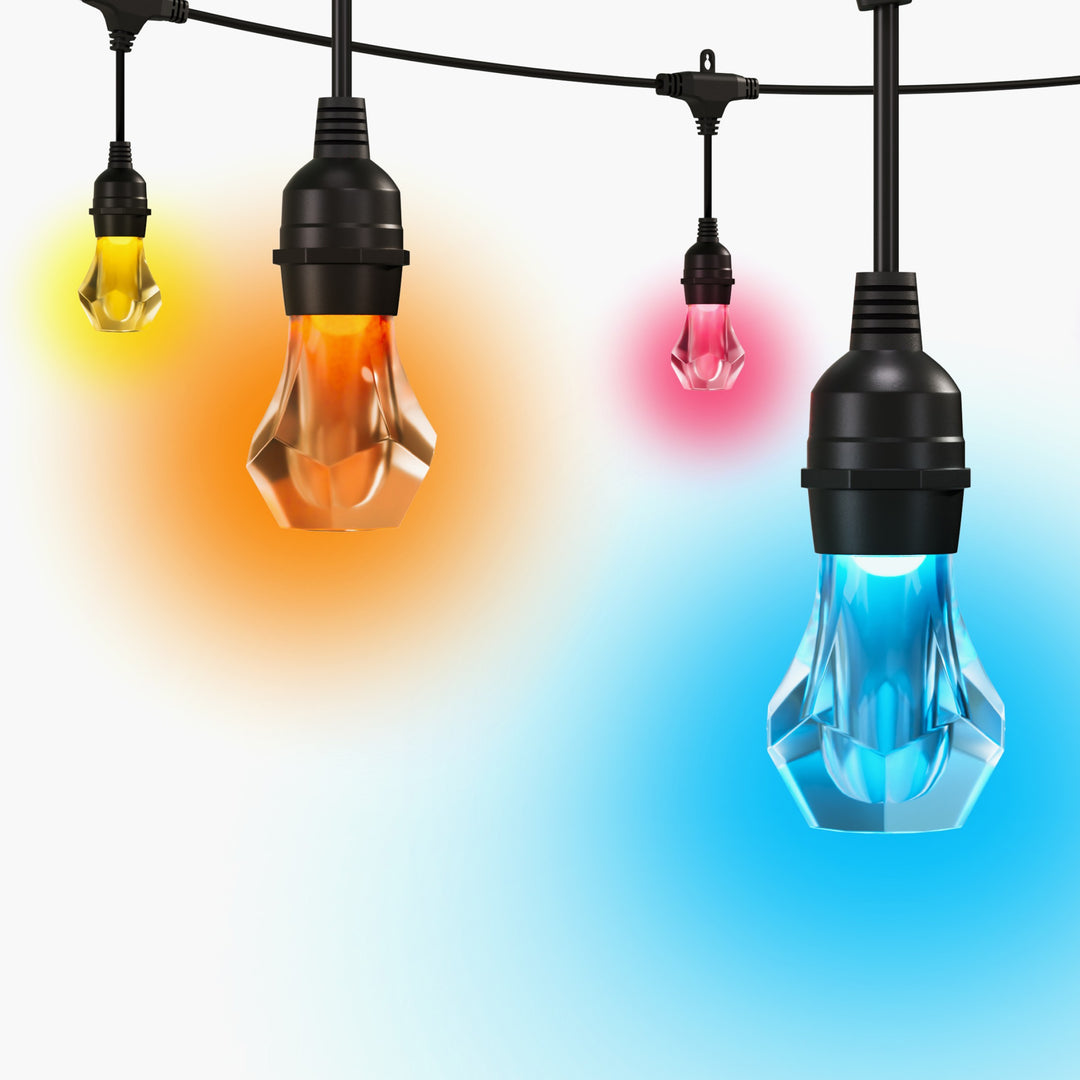 <tc>Matter-fähige, smarte und mehrfarbige Außen-Lichterkette Starter Kit 49ft (15m)</tc>