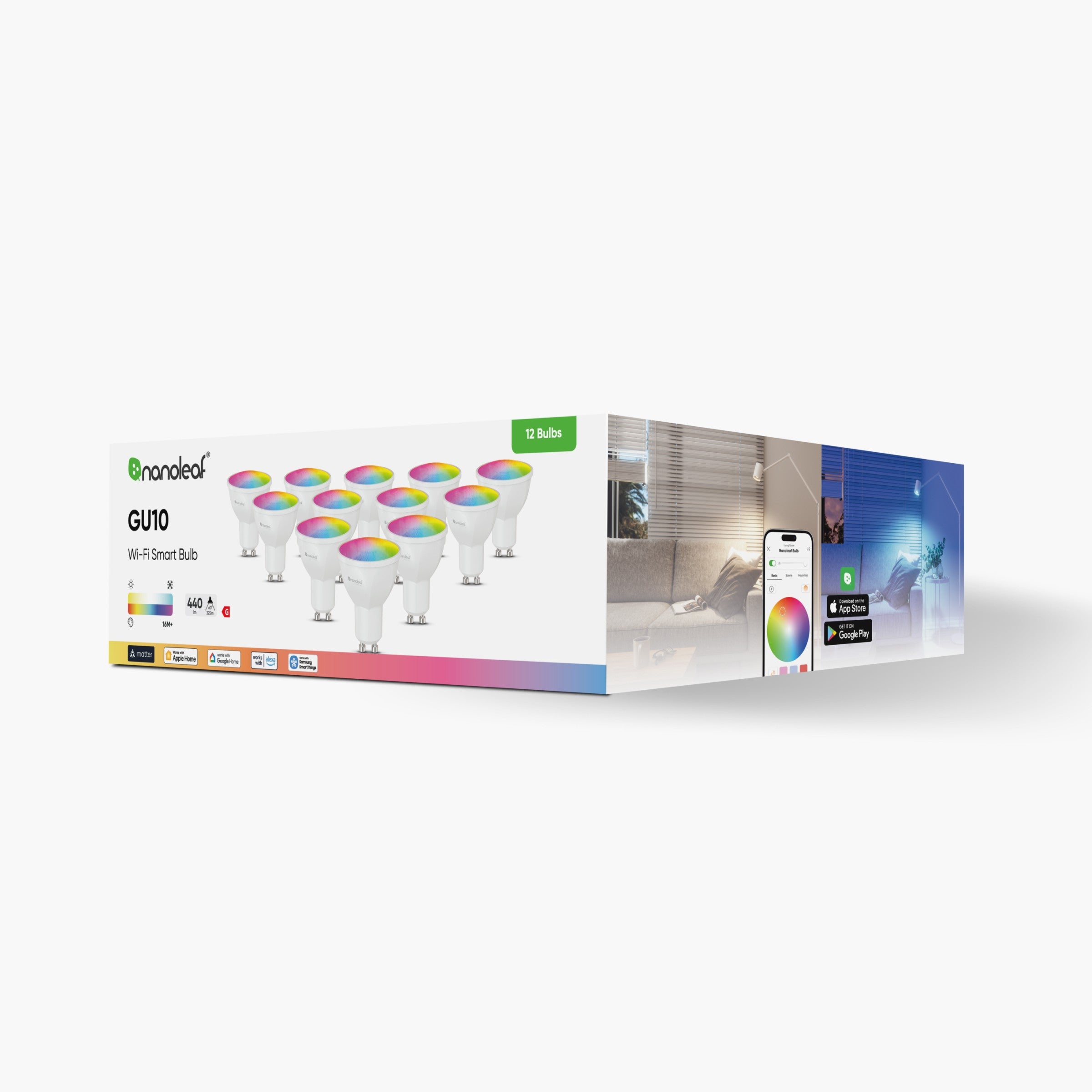 Matter Wi-Fi GU10 Smart Bulb (12 Pack)