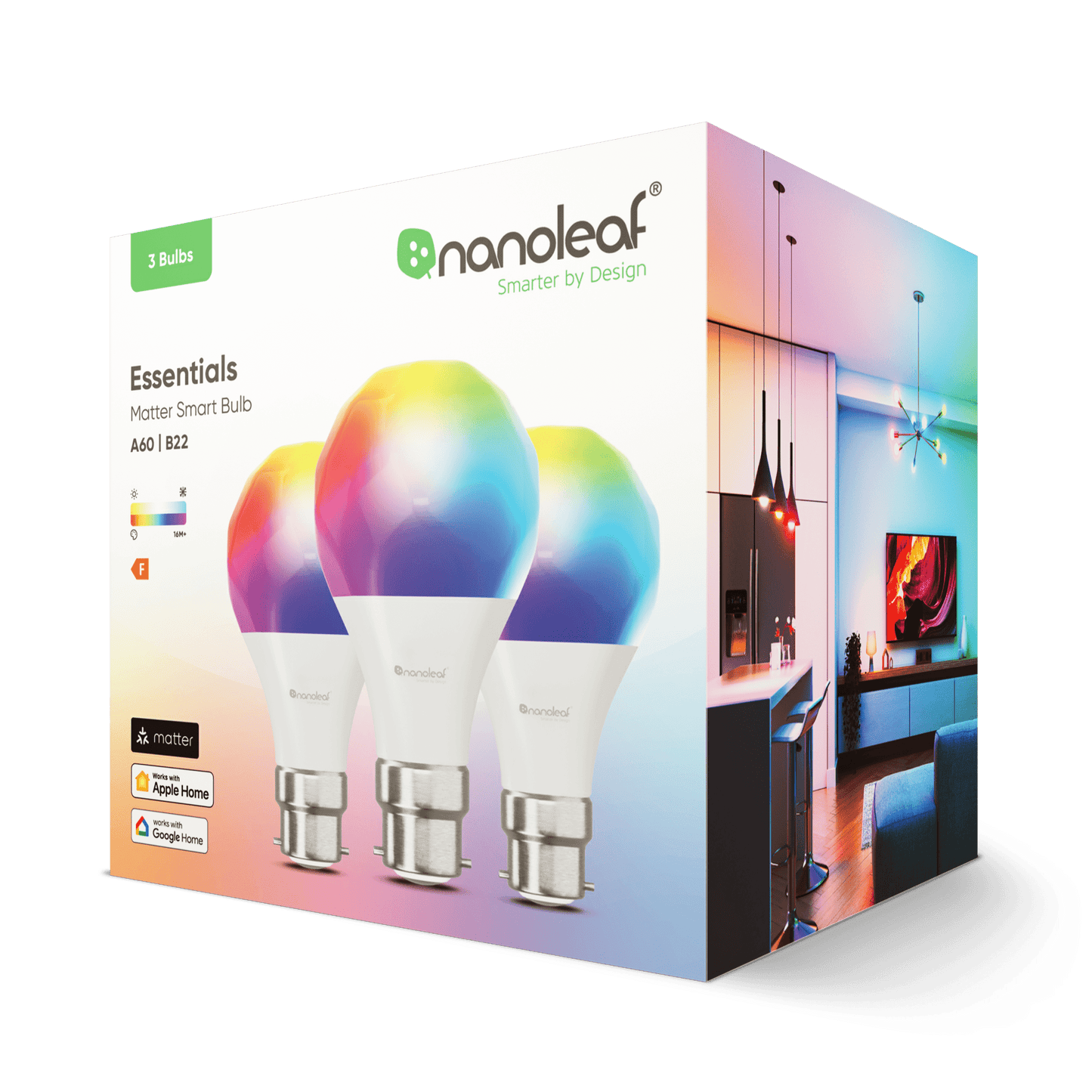 Matter Thread B22 Smart Bulbs (3 Pack)