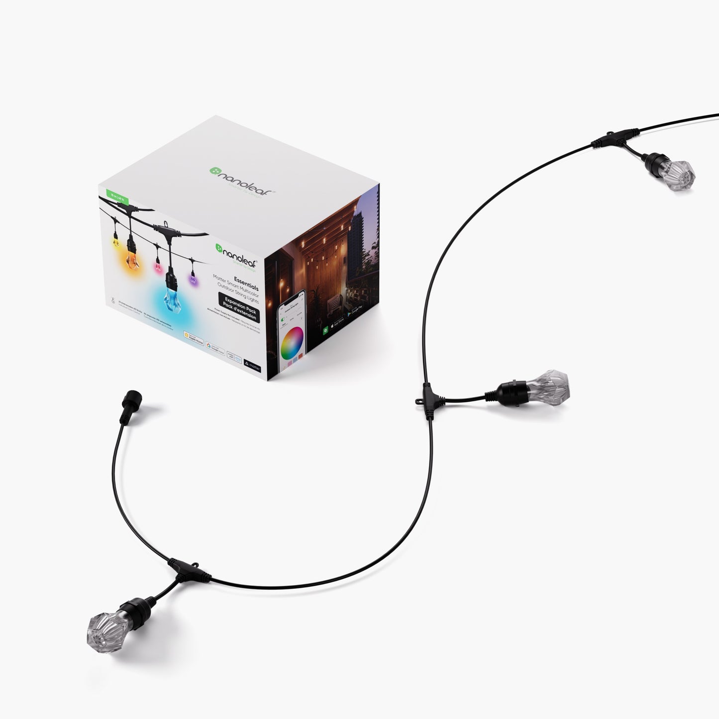 Matter Smart Multicolor Outdoor String Lights Expansion Pack 49ft (15m)