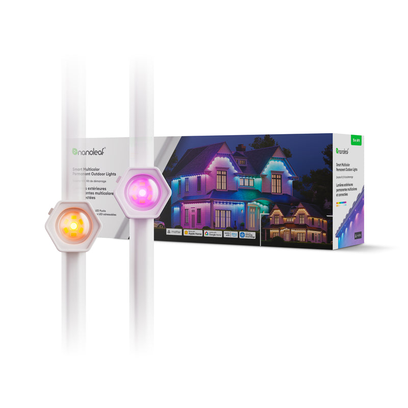 Kit de inicio de luces permanentes multicolor inteligentes para exteriores de 15 m (49 pies)