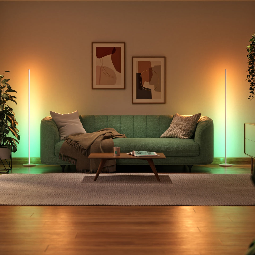 <tc>Intelligente, mehrfarbige Stehlampe (Weiß, 2er-Pack)</tc>