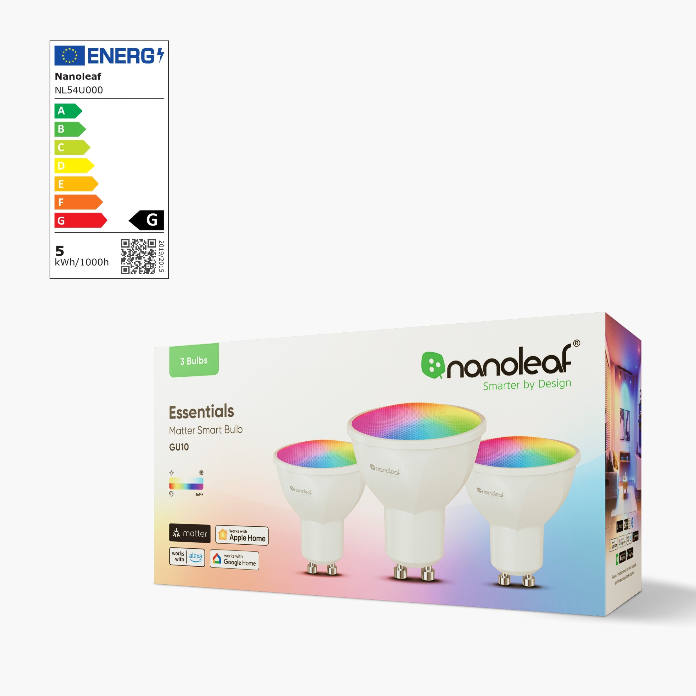 Matter Thread GU10 Smart Bulbs (3 Pack)